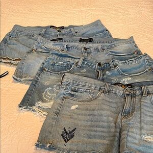 Lot of 4 pairs 12/31 Lucky Brand Light Blue Denim Shorts